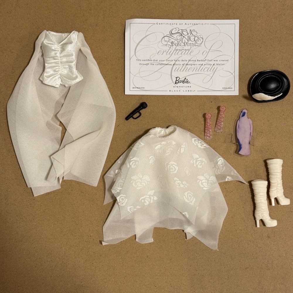 Barbie Stevie Nicks Bella Donna Collector Fashion Doll White Outfit Boots Hat